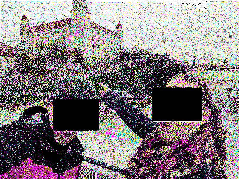 Two siblings pointing